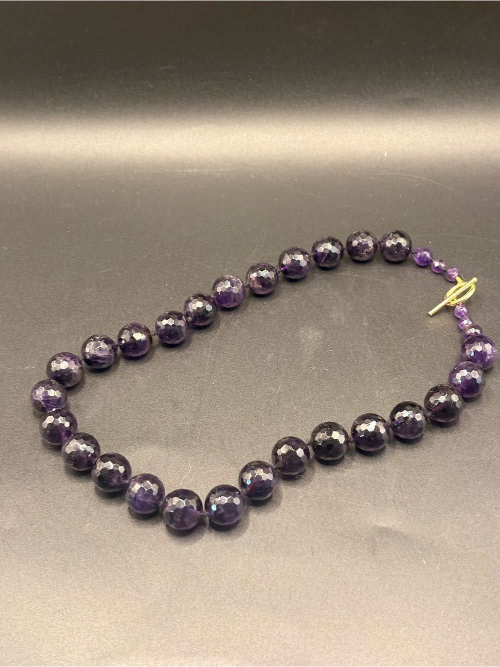 Rarities Carol Brodie Attributed Amethyst Necklace Gold Plated Toggle 105g